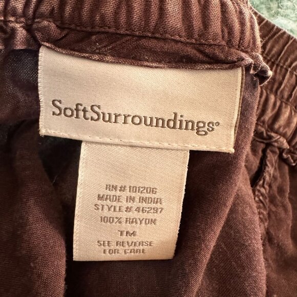 Soft Surroundings Button Front Skirt Womens TM Embroidered Purple Boho A Line‎ - Picture 3 of 7